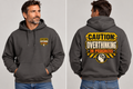 Caution: Overthinking in Progress – Industrial Warning Sign Hoodie.